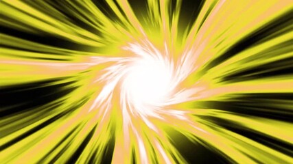 Green, magical tunnel with central focus on a colorful light emanating from a portal against a dark backdrop Features contrasting white sections and suggests digitalphotographic manipulation