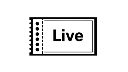 Fototapeta premium A simple black and white graphic illustration of a ticket with the word 