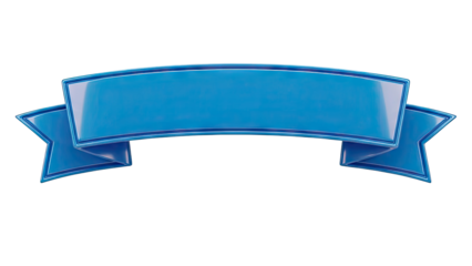 Blue Ribbon Banner with White Outline