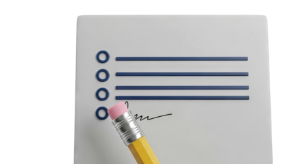 Checklist with Pencil and Lines