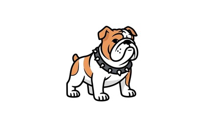 Fototapeta premium Cartoon bulldog illustration on white background