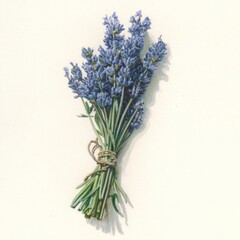 Obraz premium Watercolor painting of lavender flowers bouquet