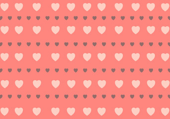 キュートなピンクのハート柄シームレスパターン背景