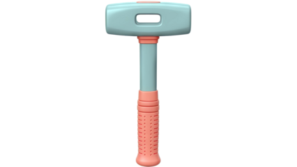 Sledgehammer with gray head and coral handle