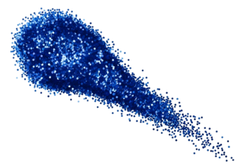 Blue particle curve isolated on transparent background with sparkling effect