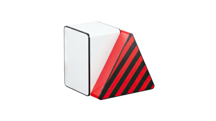 Warning Triangle Accent on White Cube