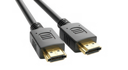 HDMI cable connectors isolated on transparent background