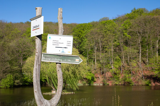 Hiking sign in Harz, Germany