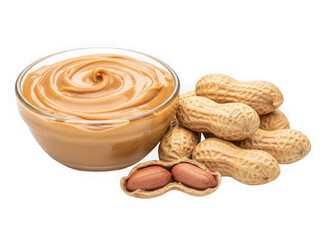 Peanut butter and nuts isolated on transparent background isolated on transparent background