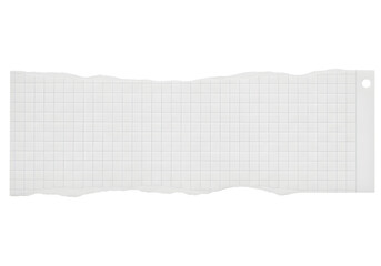 A sheet of paper with a grid pattern isolated on transparent background