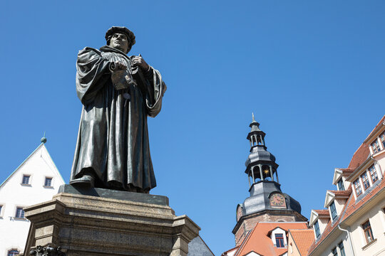 Luther statue in Lutherstadt Eisleben, Germany