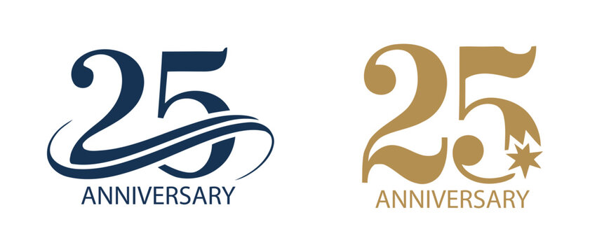 twenty five anniversary logo designs, vector illustration