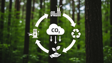 Carbon Cycle Concept with Green Energy and Environmental Sustainability