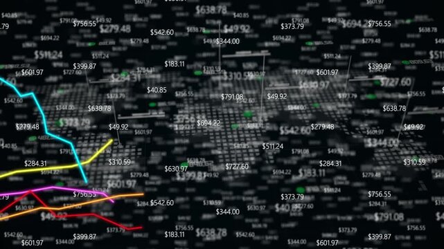 Graph line movement trend volatility economy business global world country index fund indicator invest signal numbers of price analyzing trading.