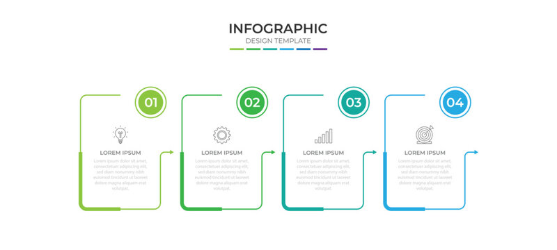 Infographic design template with icons and 4 options or steps. Can be used for process diagram, presentations, workflow layout, banner, flow chart, info graph