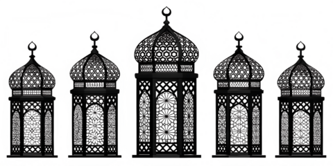 Collection of intricately designed islamic lanterns