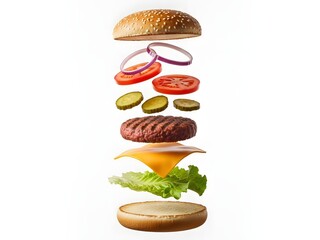 Ingredients floating in assembly order
