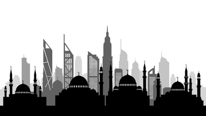 Skyline of Modern and Traditional Architecture © Abu