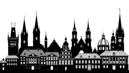 Historical European Cityscape Skyline