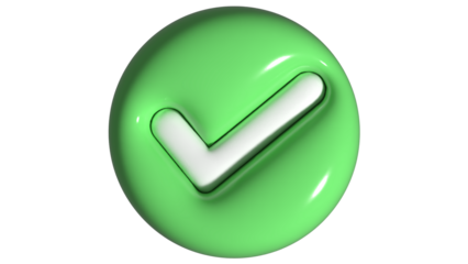 Realistic 3D Verified Check Mark