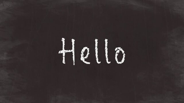 Chalk Text Animation on Chalkboard - Hello