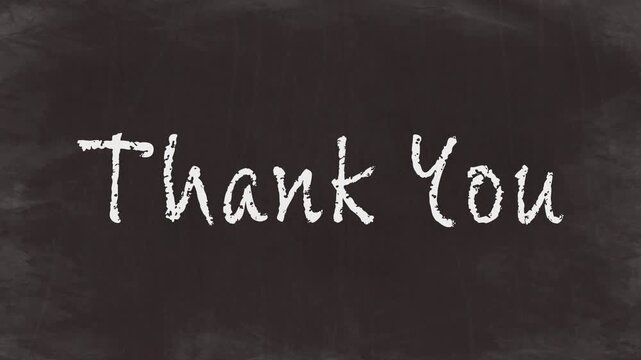 Chalk Text Animation on Chalkboard - Thank You