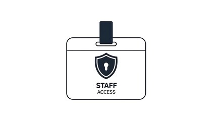 Staff access card icon security and identification concept