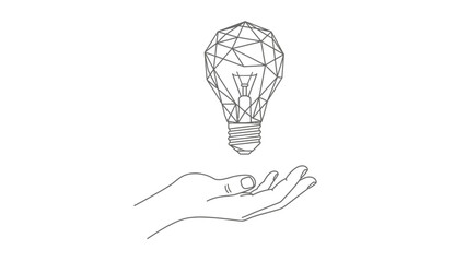 A hand holding a glowing glass lightbulb represents a bright concept of energy, innovation, and creative technology as a symbol of inspiration and a power solution for a brilliant new idea © ndowi