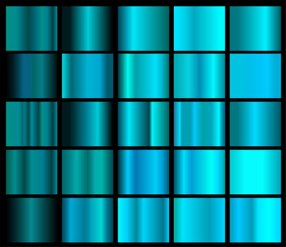 pack of blue metallic gradients. light blue palette.