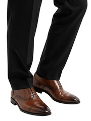 Business man's shoes and pants isolated on transparent background isolated on transparent background