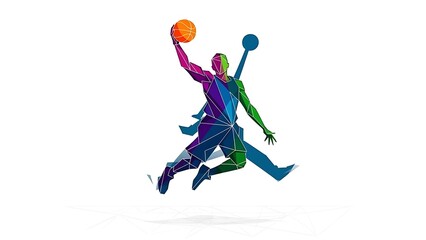 Basketball player silhouette with vector style illustration