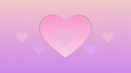 Pink heart with smaller hearts, isolated on white background isolated on white background, Vector