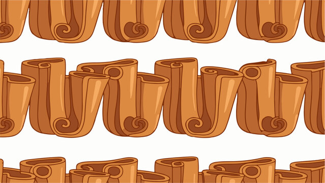 A repeating pattern of stylized cinnamon sticks against a white background