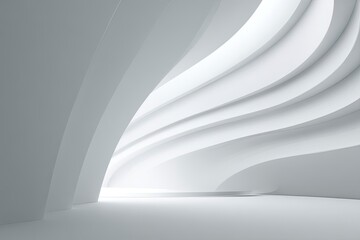 Abstract white space curves, light, modern architecture