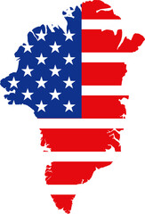 greenland map with USA flag