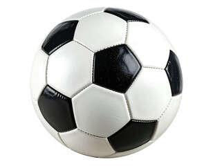 Classic soccer ball with black and white pentagons and hexagons