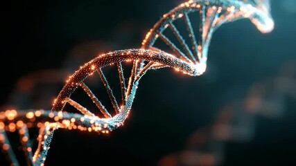 Glowing dna helix structure and genetics in science - Powered by Adobe