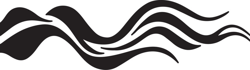 Obraz premium Black wavy lines on white background abstract design element