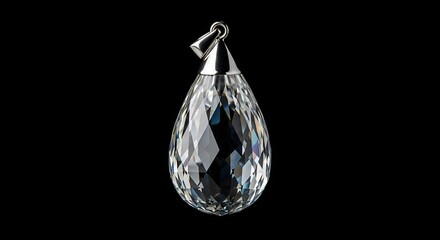 Luxurious crystal pendant showcased on black background, highlighting fx effects on Image_fx reference