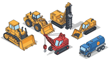 Heavy Construction Equipment and Machinery Vehicles. © berkah nikah