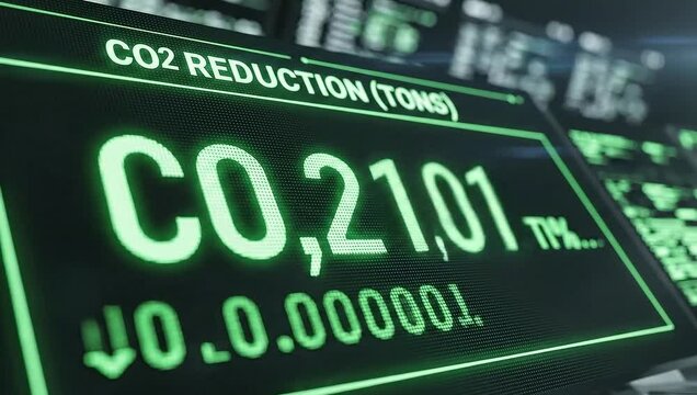CO2 Reduction Display - A Visual Representation of Environmental Progress.