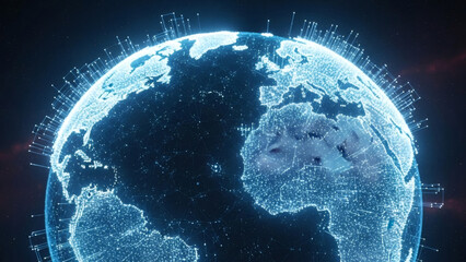 Glowing Earth from Space with Network.