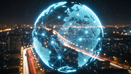 Glowing Earth with High Speed Data Transfer.