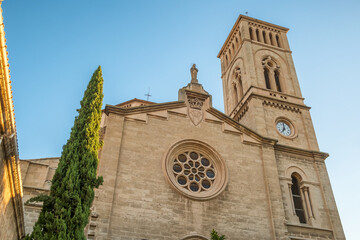 Historic facade of Parroquia de la Concepcio i Sant Magi church Palma