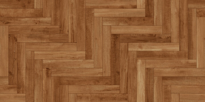 Herringbone oak parquet texture, seamless wooden floor background, brown timber planks pattern for interior design and architectural 3D rendering
