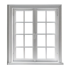 Fototapeta premium A white window with multiple panes, symmetrical design