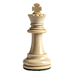 Cream-colored chess king piece on a solid black background, close-up