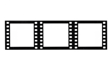 Filmstrip element showing analog cinema frames. Creative media concept for movie production and vintage videography