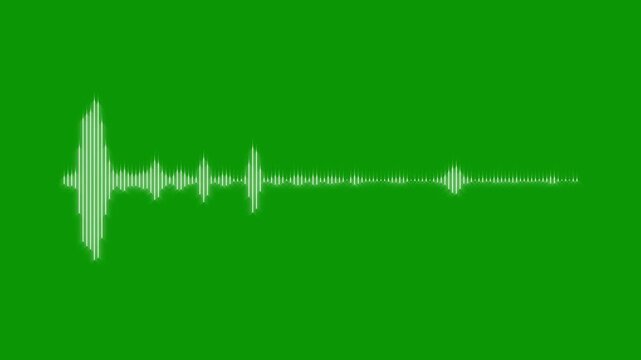 audio spectrum animation, Abstract animation of digital audio histogram, Audio Wave Digital Frequency, Sound wave video motion animation, Music Sound wave animation Green background. 4k video