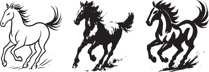 Veraity style of horse vector illustration